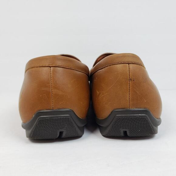 Aldo Haan Mens Size 9.5 Brown Leather Slip On Horsebit Moc Driver Loafers Shoes main image 4